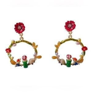 18K GP- Enamel Super Mario Bros Earrings